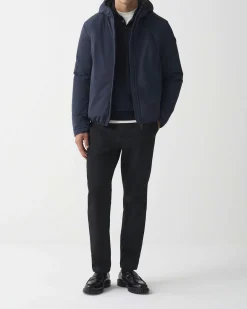 Giubbino Colmar Originals blu in nylon stretch opaco con cappuccio fisso