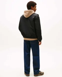 Giubbino imbottito Tommy Jeans nero in twill di nylon idrorepellente