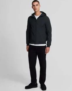 Giubbino Lyle & Scott nero in Soft Shell con cappuccio e interno in pile