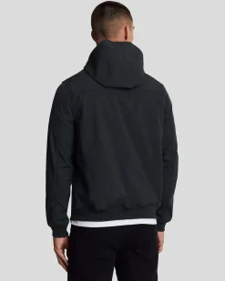 Giubbino Lyle & Scott nero in Soft Shell con cappuccio e interno in pile