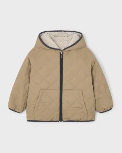 Giubbino Mayoral reversibile teddy panna e trapuntato color cammello