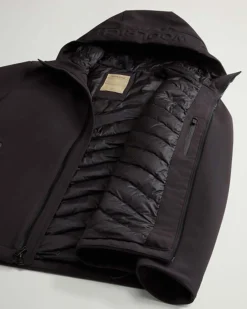 Giubbino Pacific Woolrich nero in tessuto Tech Softshell