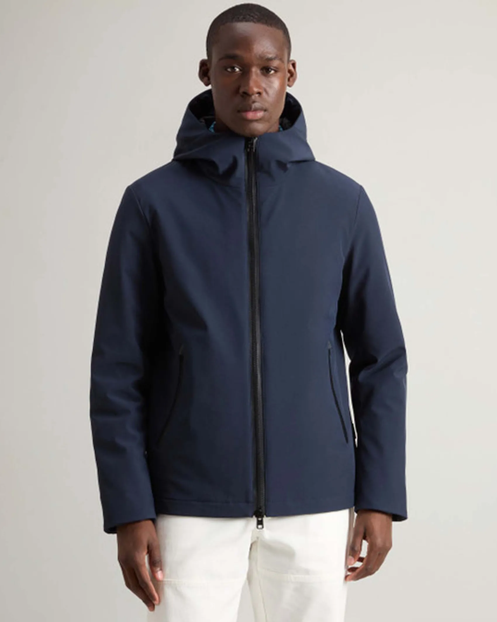 Giubbino Pacific Woolrich blu in tessuto Tech Softshell