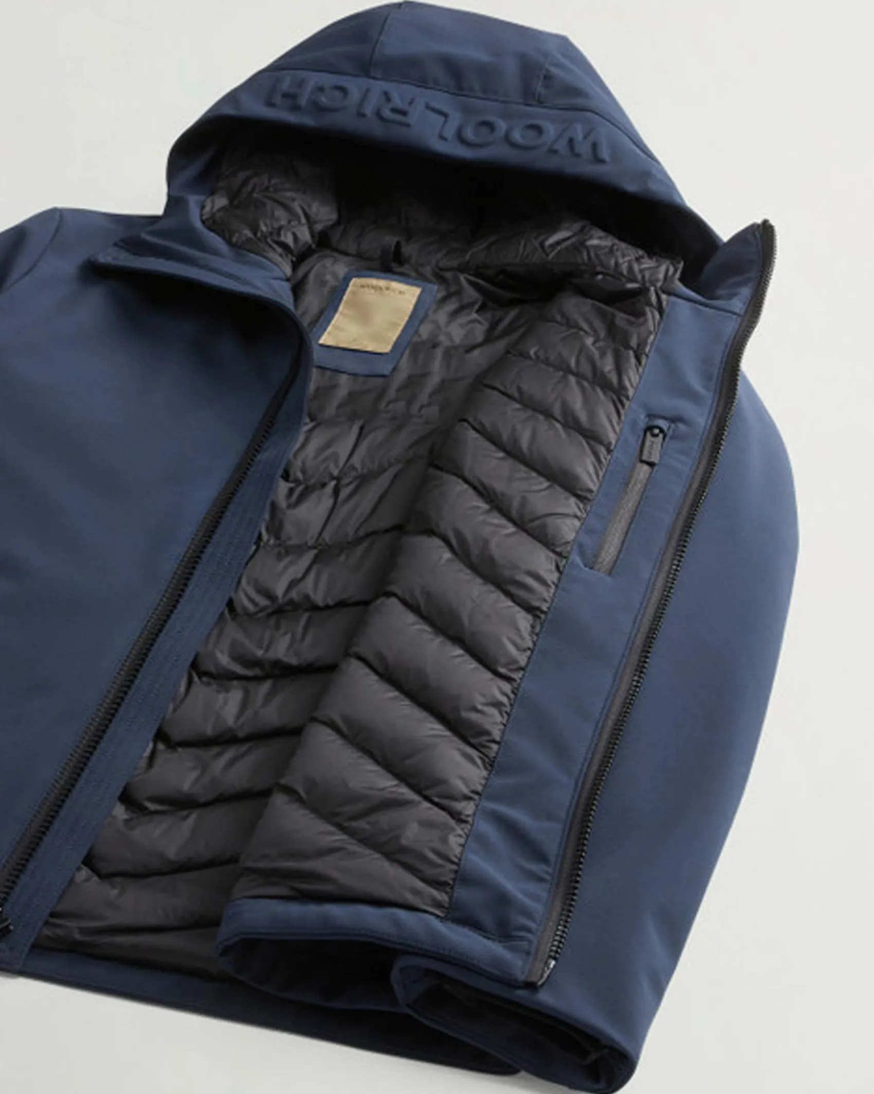 Giubbino Pacific Woolrich blu in tessuto Tech Softshell