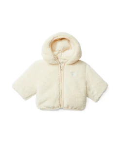 Giubbino teddy Calvin Klein color panna con cappuccio