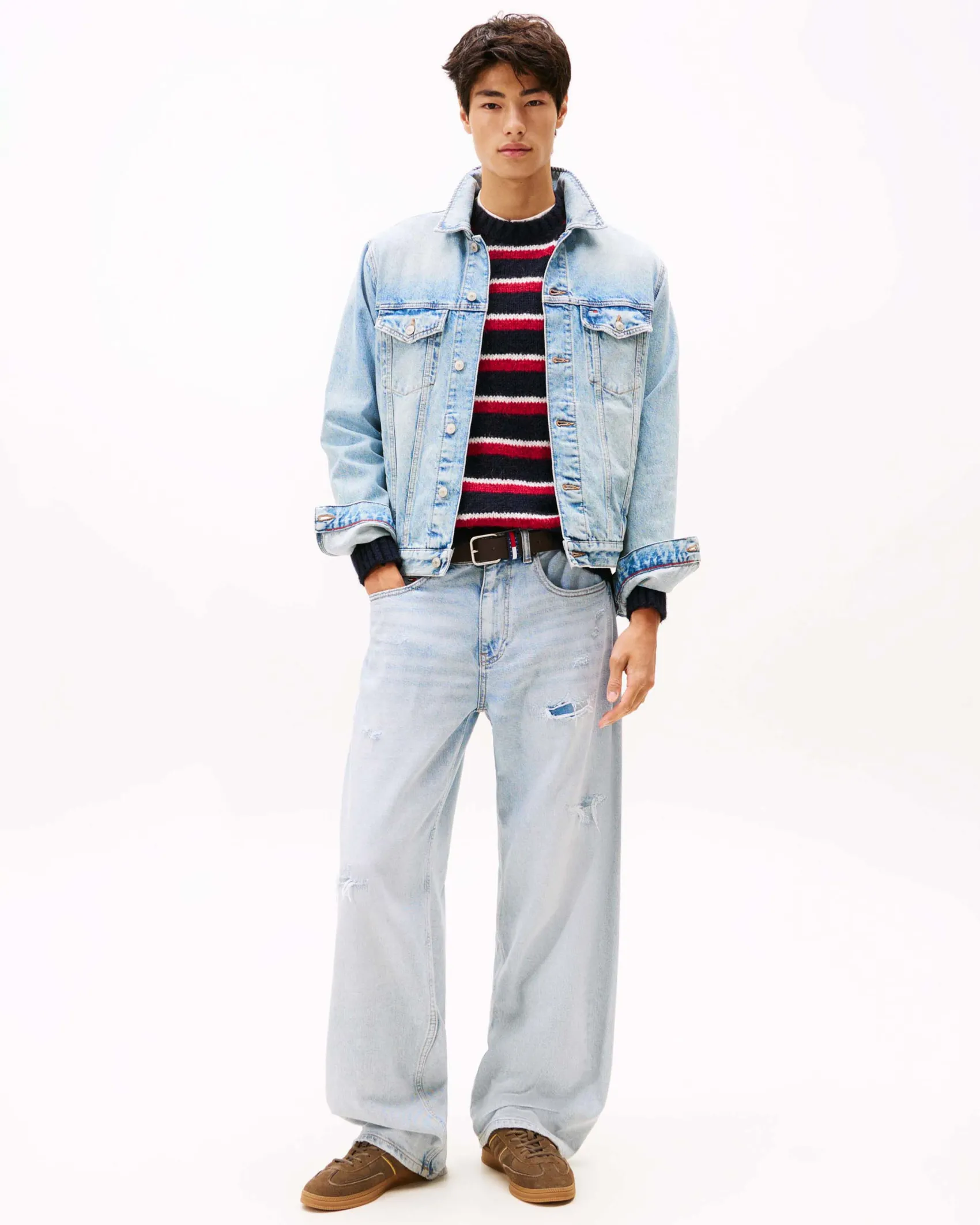 Giubbino trucker Tommy Jeans in denim lavaggio chiaro bleach