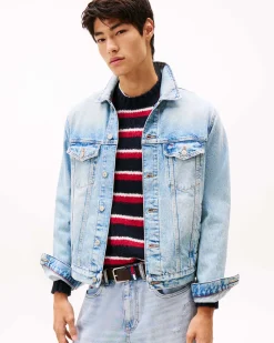 Giubbino trucker Tommy Jeans in denim lavaggio chiaro bleach