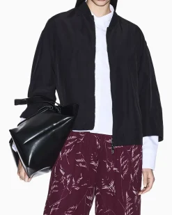 Giubbotto Armani Exchange nero con dettagli in maglia