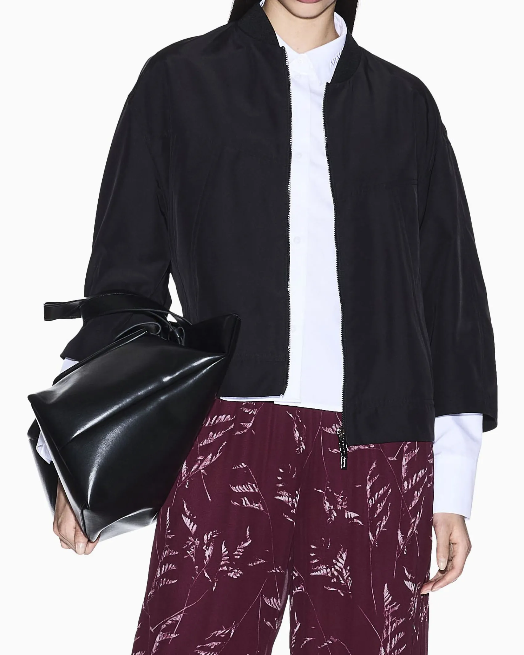 Giubbotto Armani Exchange nero con dettagli in maglia