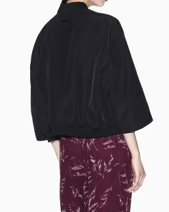 Giubbotto Armani Exchange nero con dettagli in maglia