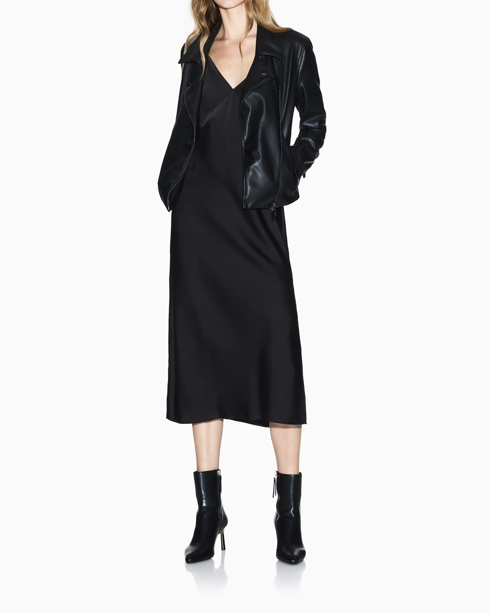 Giubbotto biker Armani Exchange nero in similpelle