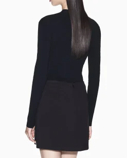Gonna Armani Exchange nera in misto viscosa con fodera
