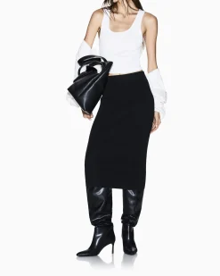 Gonna Armani Exchange nera in misto viscosa