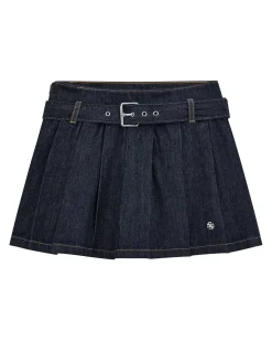 Gonna in denim Guess lavaggio scuro con cintura