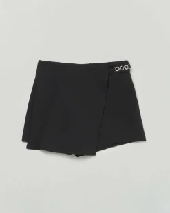 Gonna Kocca nera a portafoglio con dettaglio catena color argento