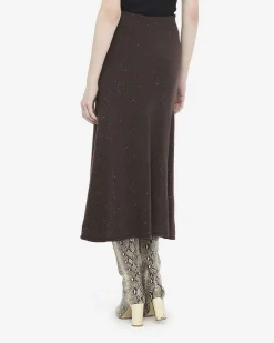 Gonna Liu Jo Jeans marrone in viscosa con dettagli luminosi