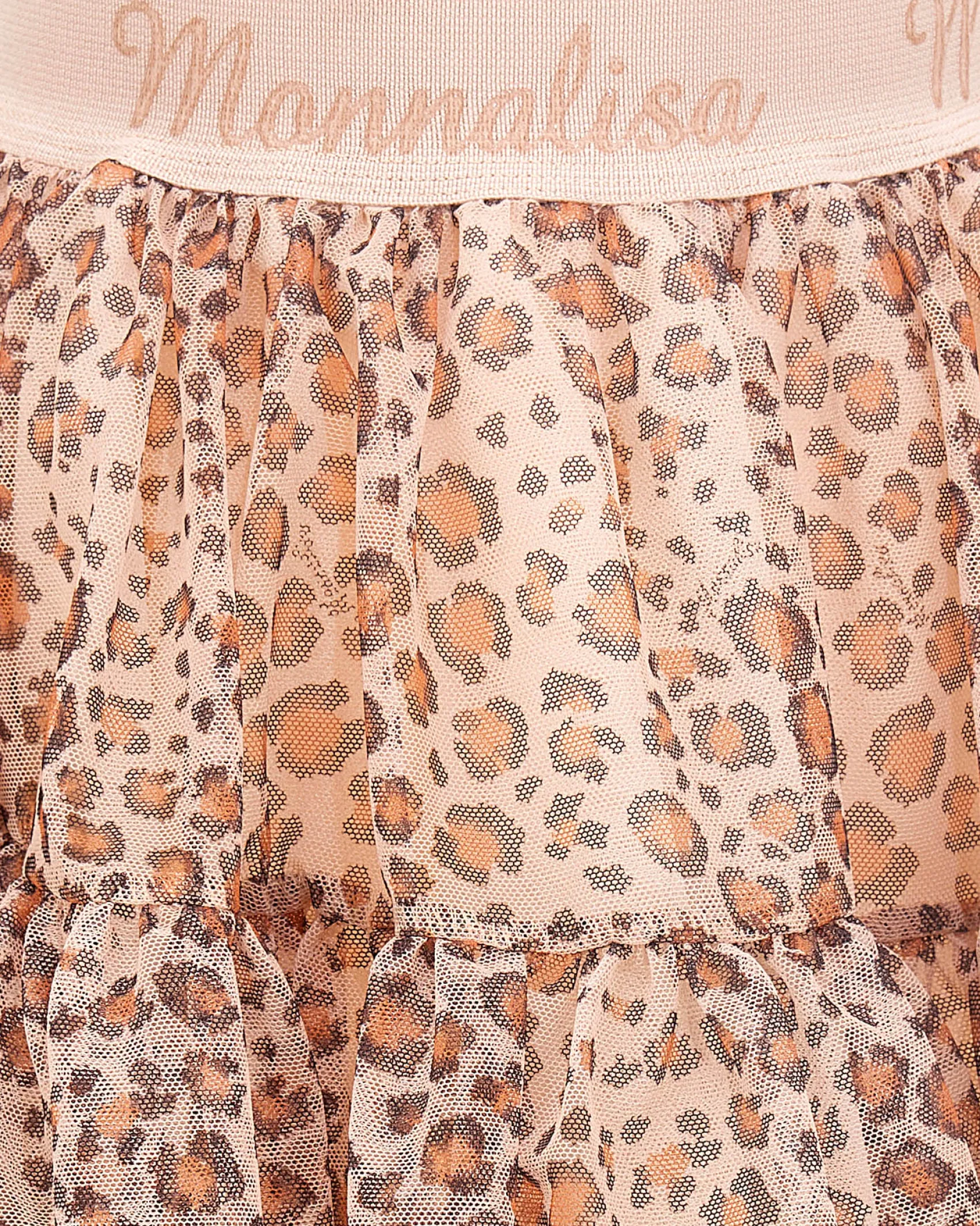Gonna Monnalisa in tulle con stampa animalier