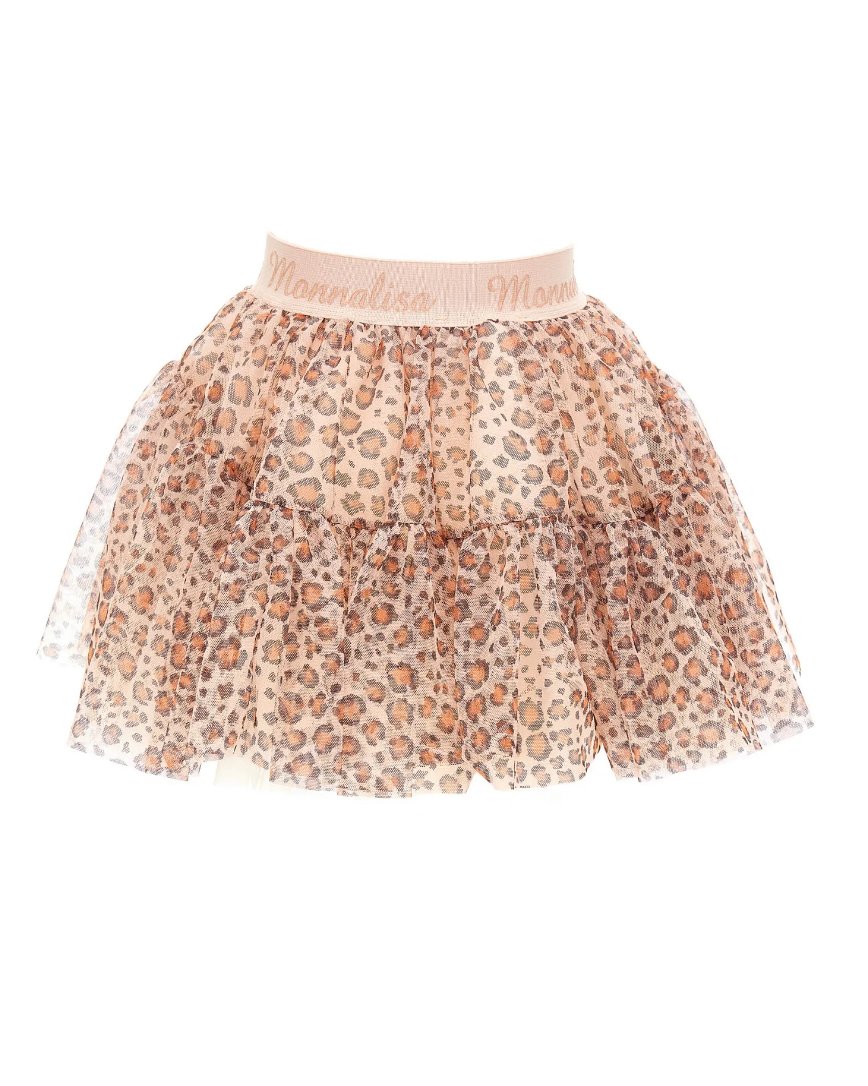 Gonna Monnalisa in tulle con stampa animalier