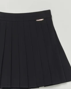 Gonna plisettata Twinset nera in misto viscosa