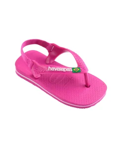 Havaianas Baby Brasil Logo II fucsia con logo bianco