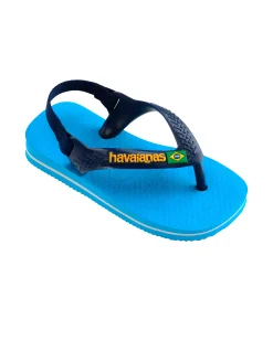 Havaianas Baby Brasil Logo II blu royal con fascetta blu e logo giallo