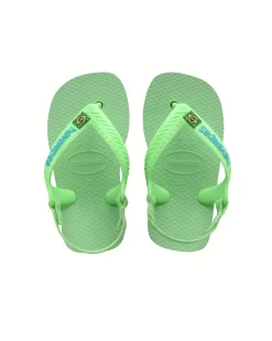 Havaianas Baby Brasil Logo verde lime con logo azzurro