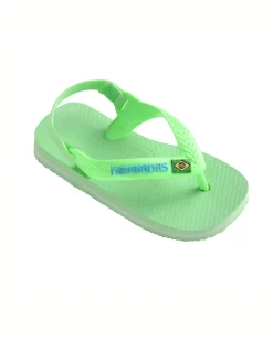 Havaianas Baby Brasil Logo verde lime con logo azzurro