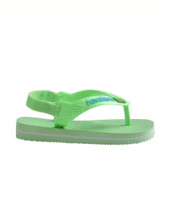 Havaianas Baby Brasil Logo verde lime con logo azzurro