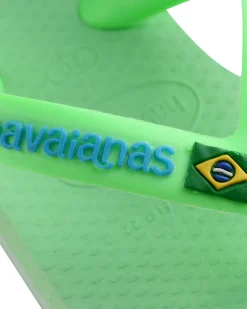 Havaianas Baby Brasil Logo verde lime con logo azzurro