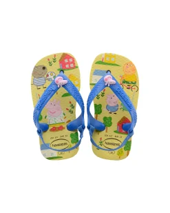 Havaianas Baby Peppa Pig verde lime con fascetta celeste