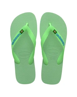 Havaianas Brasil logo verde lime con logo azzurro
