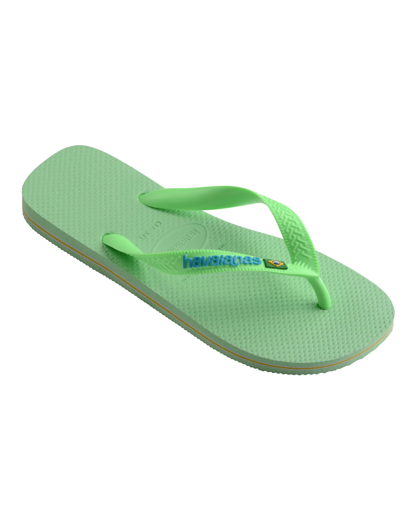 Havaianas Brasil logo verde lime con logo azzurro