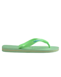 Havaianas Brasil logo verde lime con logo azzurro