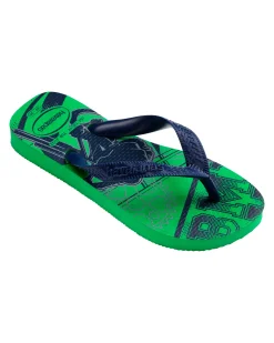 Havaianas Kids Athletic verde con stampa Freestyle street e fascetta blu