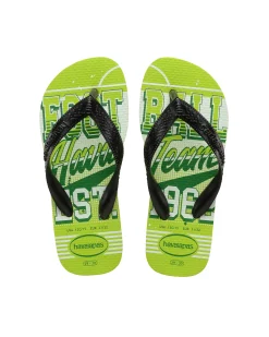 Havaianas Kids Athletic verde con stampa football e fascetta nera