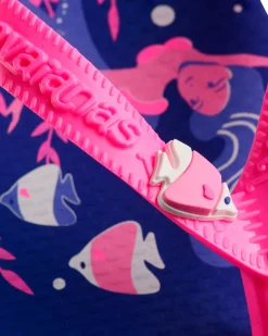 Havaianas Kids Fantasy blu con stampa sirene e fascetta fucsia