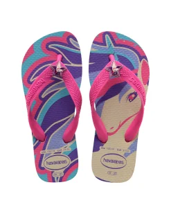 Havaianas Kids Fantasy con stampa unicorno e cinturino fucsia