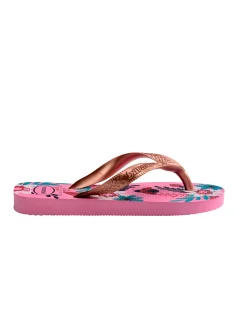 Havaianas Kids Flores rosa con stampa floreale e fascetta bronzo