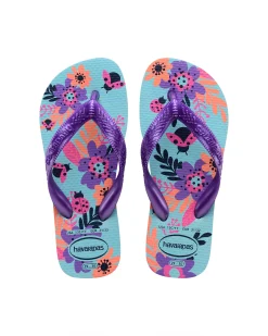 Havaianas Kids Flores verde acqua con stampa floreale e fascetta viola