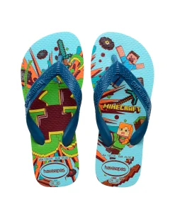 Havaianas Kids Minecraft azzurra con fascetta blu indaco