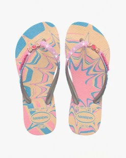 Havaianas Kids Slim Glitter rosa e azzurre