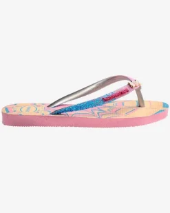 Havaianas Kids Slim Glitter rosa e azzurre