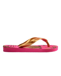 Havaianas Kids Top Pets fucsia con stampa leopardino e fascetta oro