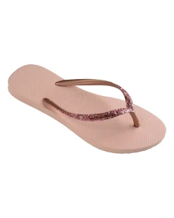 Havaianas Slim Glitter II rosa cipria con fascetta rosa antico glitterata