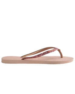 Havaianas Slim Glitter II rosa cipria con fascetta rosa antico glitterata