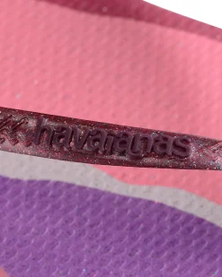 Havaianas Slim Palette Glow a blocchi di colore rosa e viola con glitter