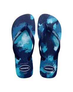 Havaianas Top Camu blu con logo azzurro