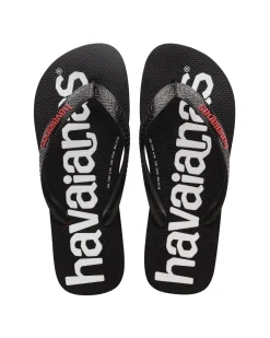 Havaianas Top Logomania nera con logo rosso