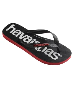 Havaianas Top Logomania nera con logo rosso