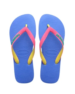 Havaianas Top Mix viola con fascetta fucsia e gialla e logo verde acqua